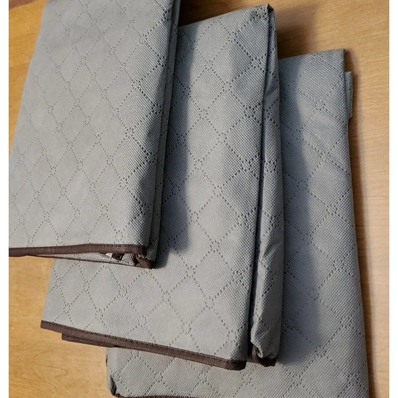 Storage Bags Large Grey foldable, Set Of 3 new 16.9x23.6x13.7 lightweight fabric - Picture 7 of 10